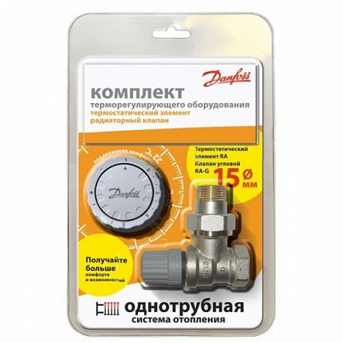 Комплект терморегулятора RA-G/RA 2940 угловой, в блистерной упаковке, Danfoss