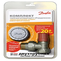 Комплект терморегулятора RA-N/RA 2940 угловой, в блистерной упаковке, Danfoss