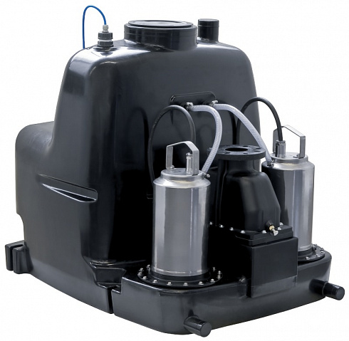 Напорная установка для отвода сточных вод с 2 встроенными насосами Wilo-DrainLift XL